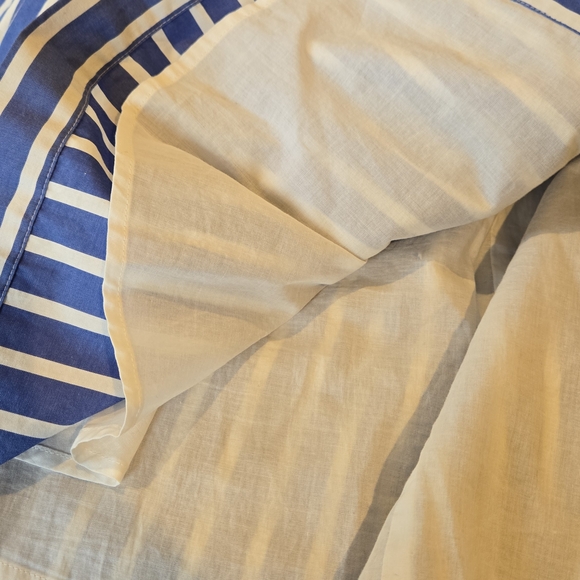 J. Crew Navy and White Striped tiered button down skirt - Picture 7 of 8